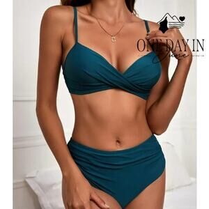 Aleumdr Molded Cup Tummy Control Bikini Swimsuit Size M